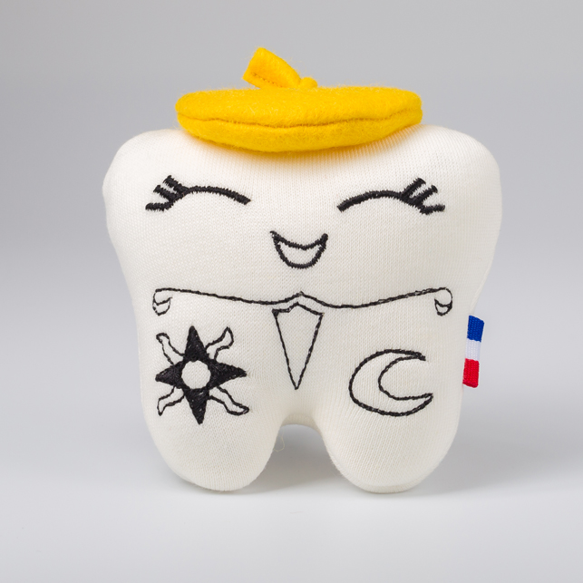 Plume 1 Peluche en forme de dent de lait nommée Plume pour enfants