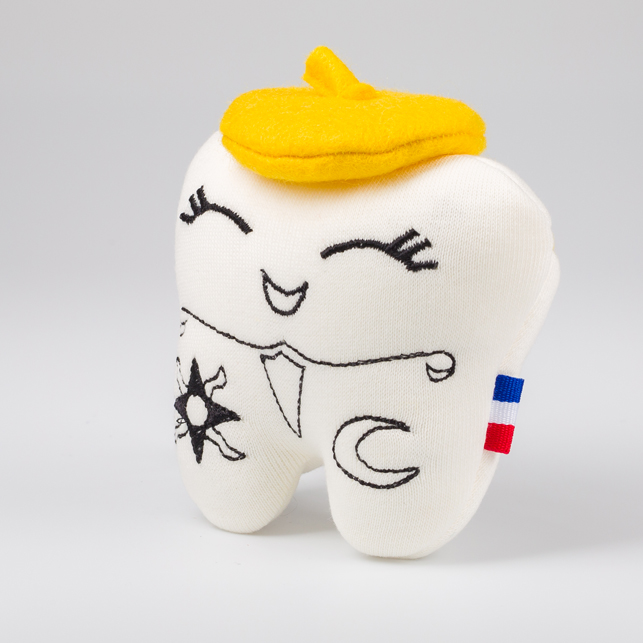 Plume 3 Peluche en forme de dent de lait nommée Plume pour enfants